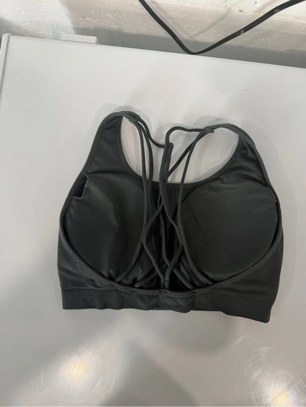 Fabletics Black Strappy Back Sports Bra